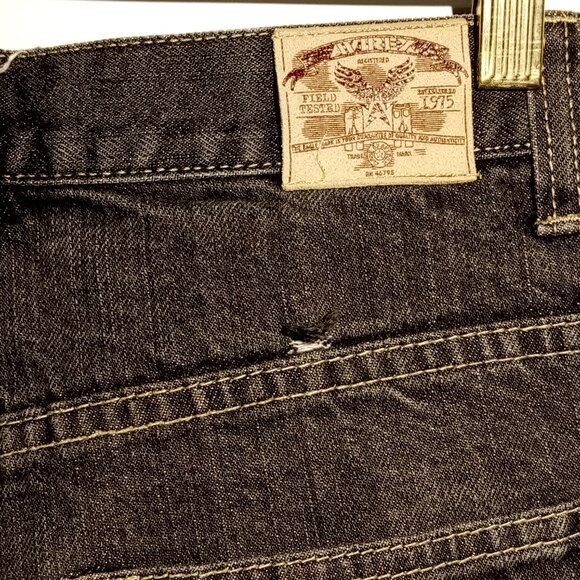 AVIREX Shorts  Boys size 12  2 pc lot  Denim  Stitching  Arizona Cargo Tan VGC - Picture 7 of 13